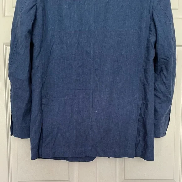 {Alan Flusser} Linen Blend Sport Coat in Blue - Mens Medium - Picture 7 of 10